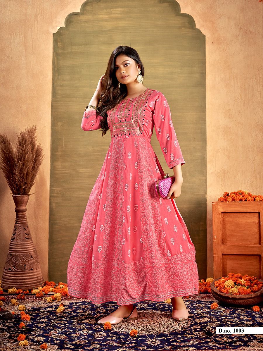 Banwery Glamour 12 New Fancy Party Wear Embroidery Long Kurti Collection